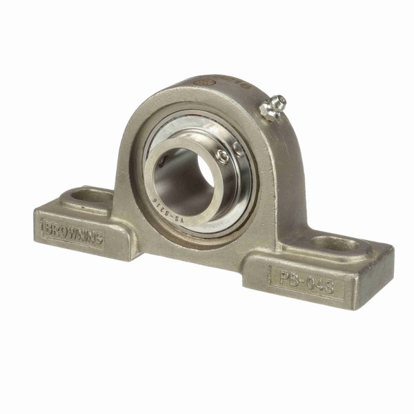 Browning Mounted Stainless Steel Two Bolt Pillow Block Ball Bearing - 400 Stainless Steel - Setscrew Lck SPS-S216